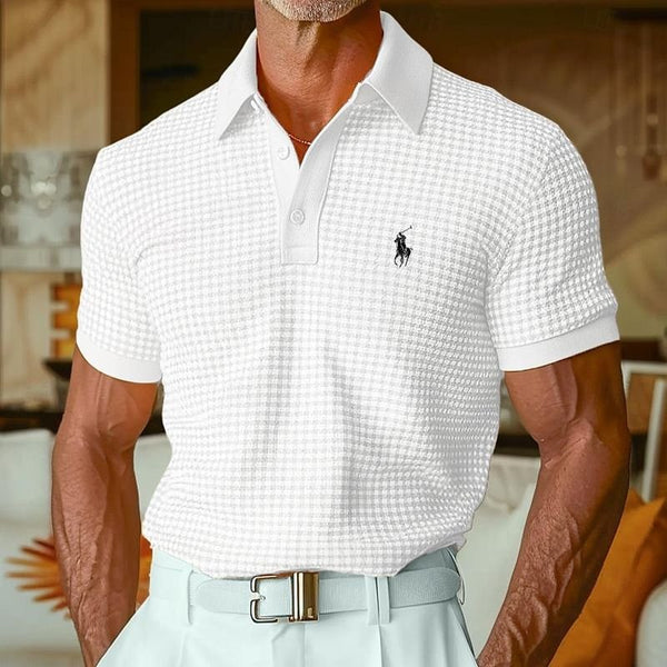 Polo Casual RL da Uomo in Tessuto Waffle (60% di Sconto Oggi!)